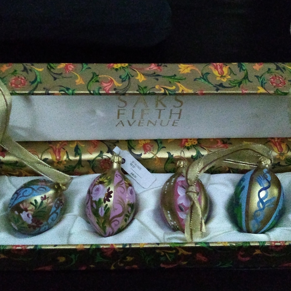 Vintage Hand Painted Egg Ornaments